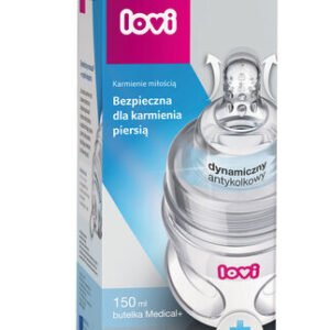 Pullo leveällä kaulalla Lovi PP Super vent, 0 kk+, 150ml