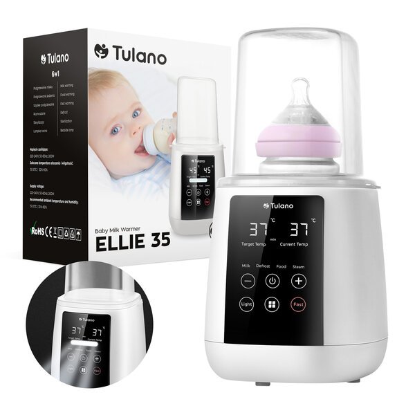 Tulano Ellie 35 tuttipullon lämmitin ja sterilointilaite 2in1 – nopea lämmitys
