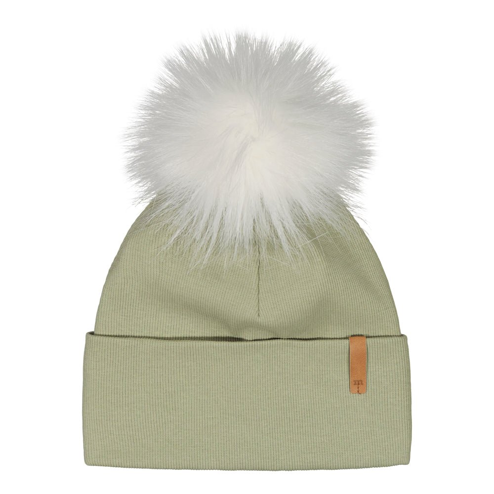 RIB BEANIE WITH FUR POM, PEAPOD - 5-6Y