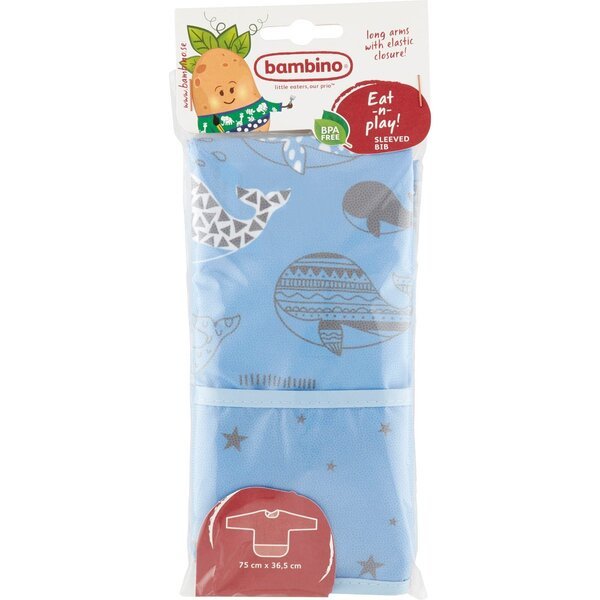 Ruokailuesiliina Bambino Eat-n-play! kanssa hihoilla