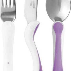 Ruokailuvälinesetti lapsille Bambino Eat like a pro! , violetti