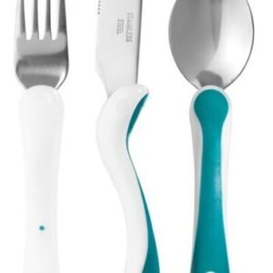 Ruokailuvälinesetti lapsille Bambino Eat like a pro! , vihreä