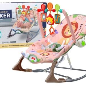 Sänkykeinu tärinällä Lean Toys Pink Lion 2in1