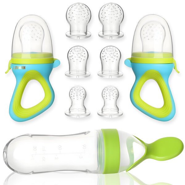 Silikoninen vauvanruokailusarja LIVMAN L-YP065 turvalliseen tutustumiseen kiinteisiin ruokiin ja itsenäisen syömisen ensimmäisiin askeliin