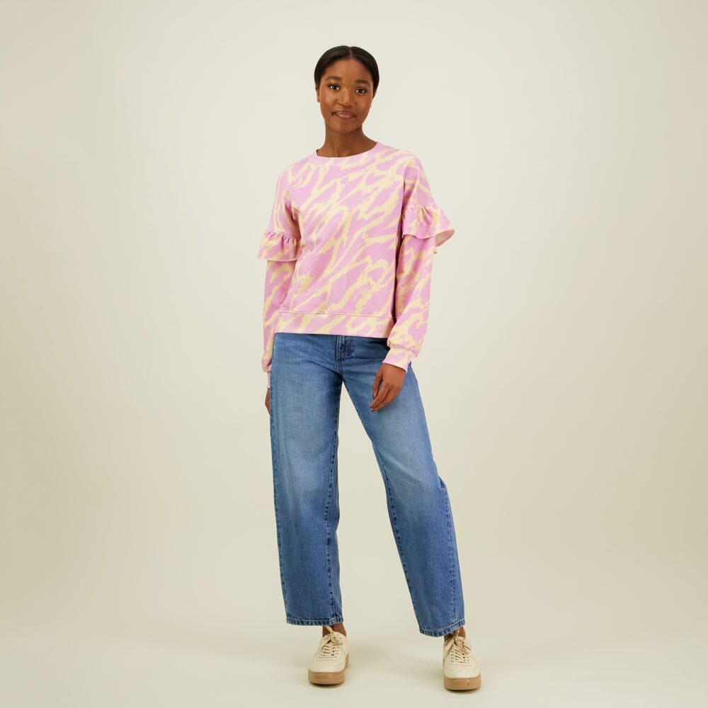 Sophy Frill Sweater -Collegepaita | Purple - L