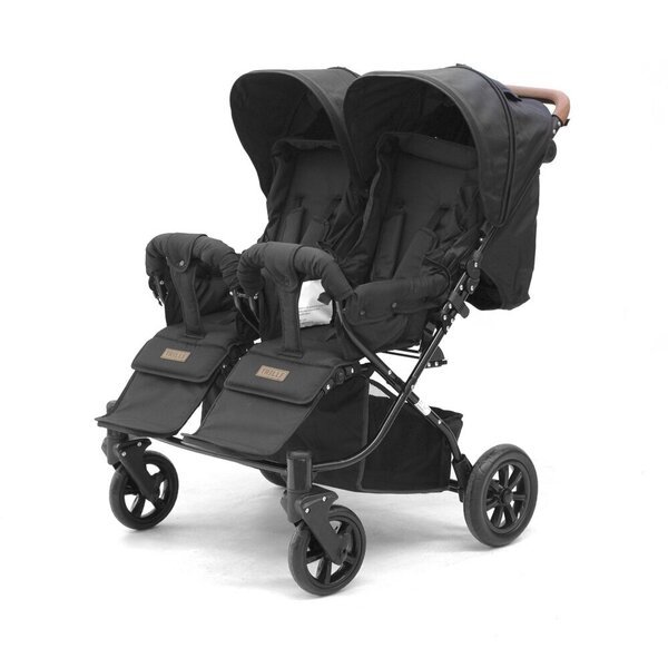 Sporttiset lastenvaunut kaksosille Trille Beba Light, Black