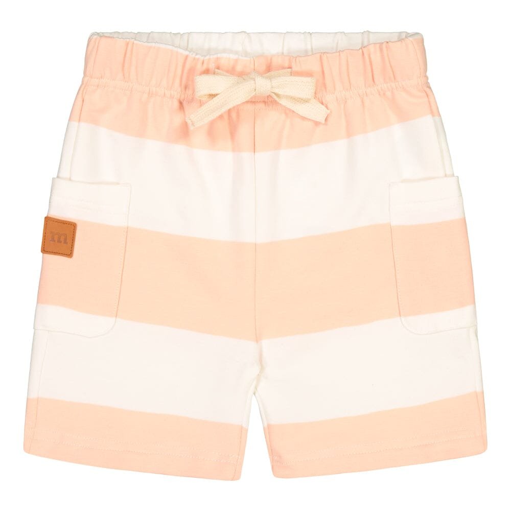 Striped Collegeshortsit | Milky Apricot - Vanilla - 110/116