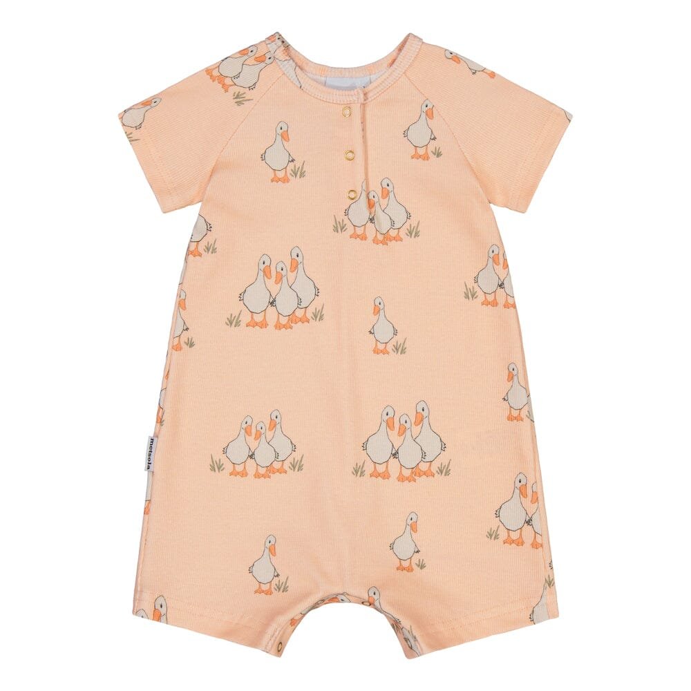 Tiny Farmers Rib Romper | Milky Apricot - 50/56