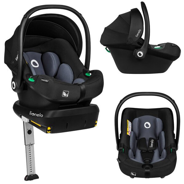 Turvaistuin Lionelo Astrid i-Size Set Black Grey, 40-87 cm, ISOFIX