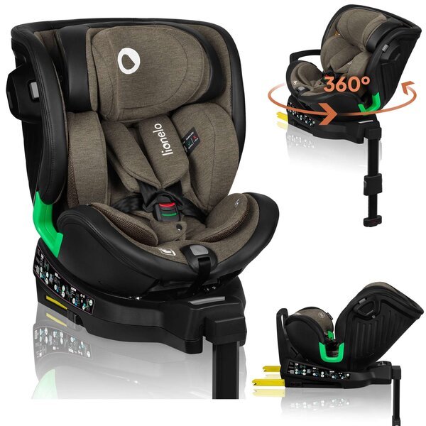 Lionel Harmony i-Size Green Olive Leather turvaistuin 4in1, 40–150 cm, ISOFIX
