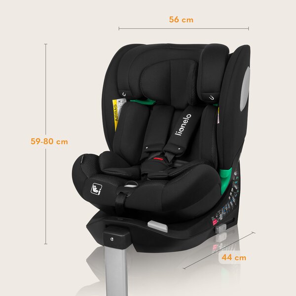 Turvaistuin Lionelo Braam Air i-Size Black Carbon 4in1, ISOFIX, musta