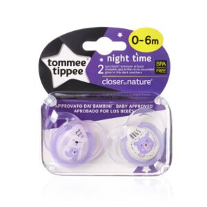 Tutti Assorted Tommee Tippee, silikoni, Night Style 0-6 m, 2 kpl