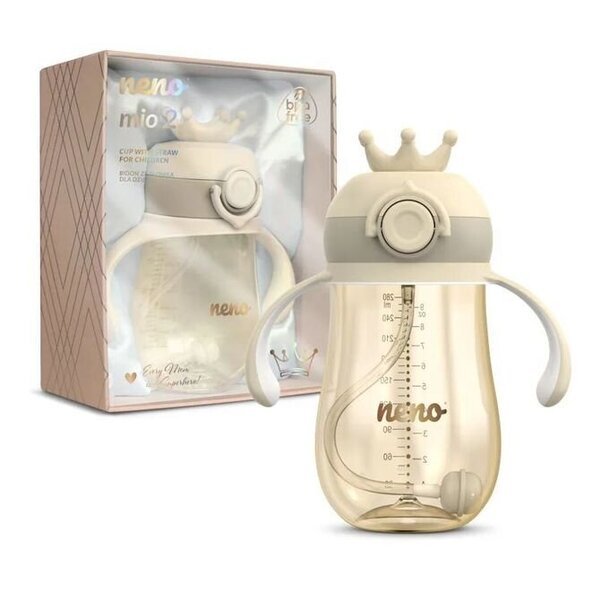 Korvallinen pullo Neno Mio2 Brown, 12 kk+, 280 ml