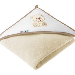 Vauvan pyyhe hupulla Akuku, 100x100 cm, ruskea