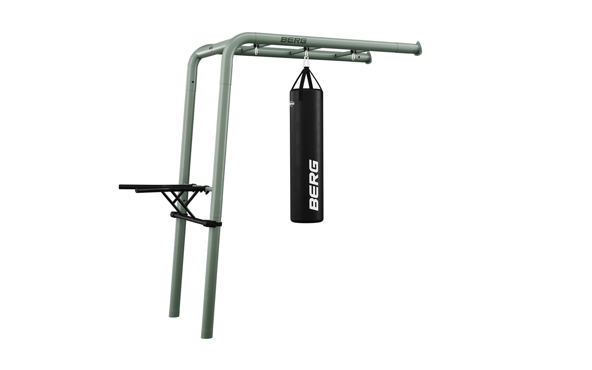 BERG PlayBase Setit Wall Green + Sports set - Kahden tikkaan kanssa - Vihreä - Wall (240 x 100 x 245 cm)