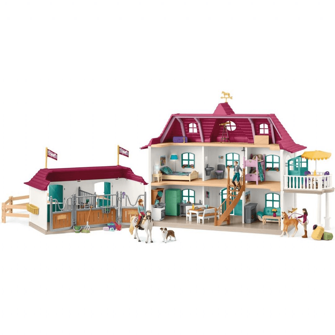 Maalaistalo ja Talli Järven Rannalla Schleich Hevoset Horse Club Hahmot 42706