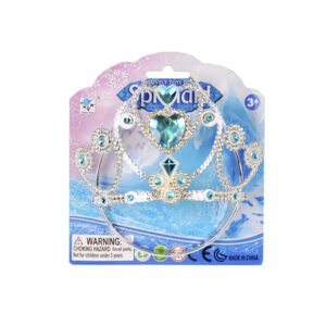 Prinsessatiara, 14 cm, Hopea ja Siniset Timantit