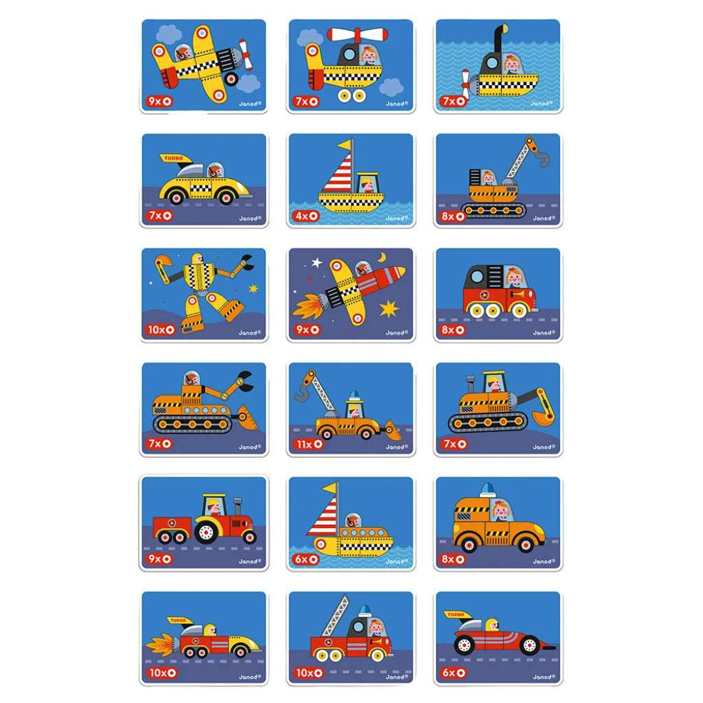 Janod Magneettikirja/Magneettitarina Kulkuneuvot/Ajoneuvot