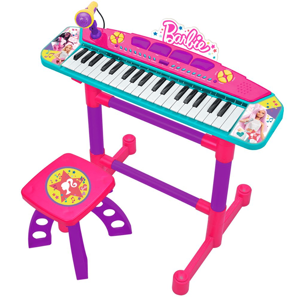 Barbie Keyboard mikrofoni ja jakkara Barbie Soittimet Lapsille 044115