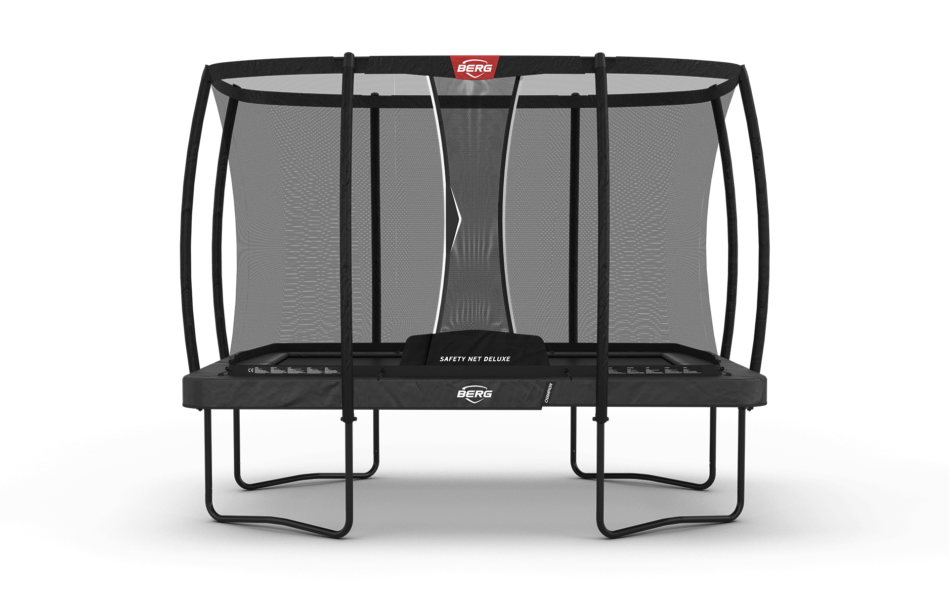 BERG Ultim Champion Regular 330 Harmaa + Safety Net Deluxe - Trampoliini Suorakulmainen - 330 x 220 cm
