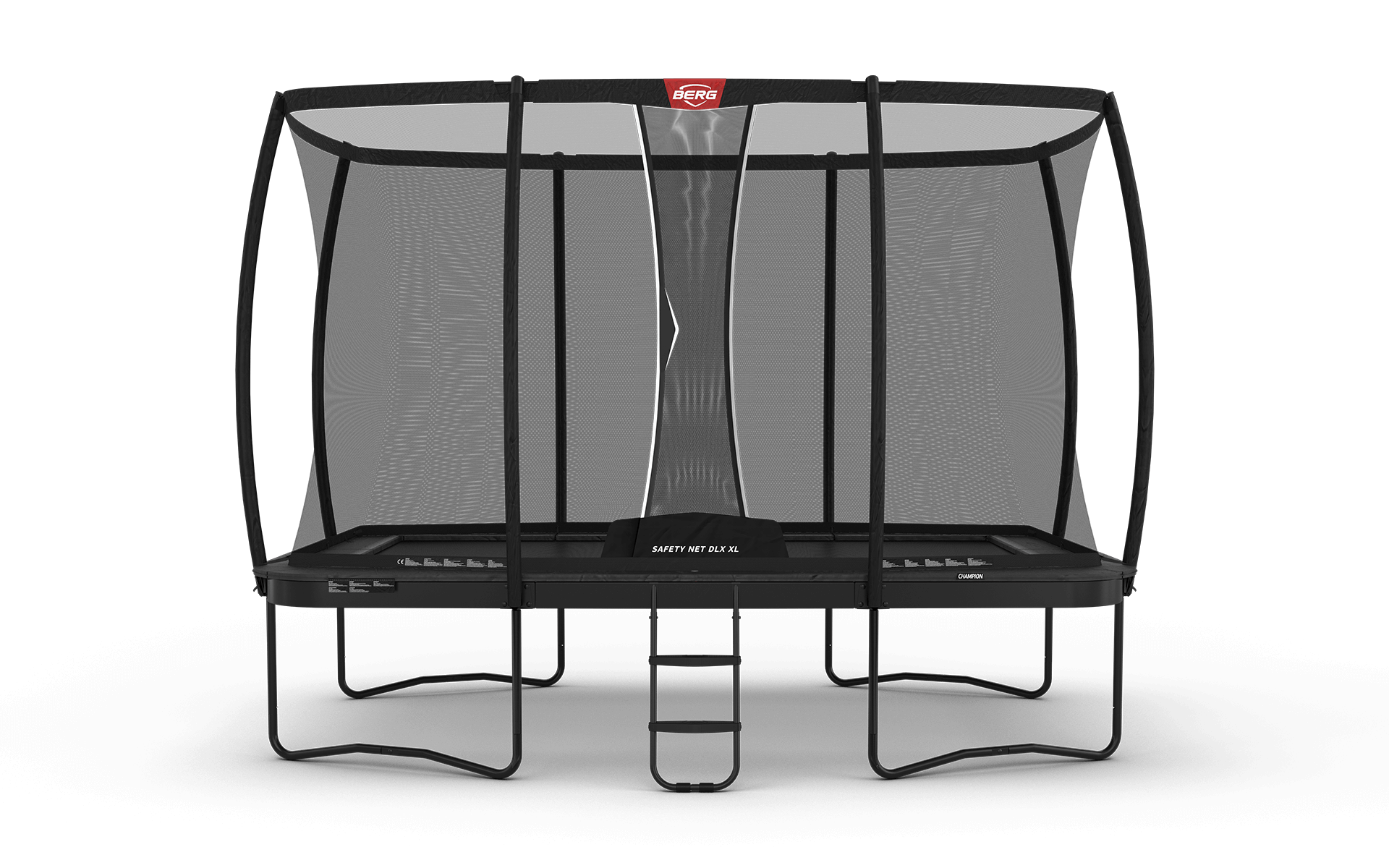BERG Ultim Champion Regular 410 Harmaa + Safety Net DLX XL - Trampoliini Suorakulmainen - 410 x 250 cm