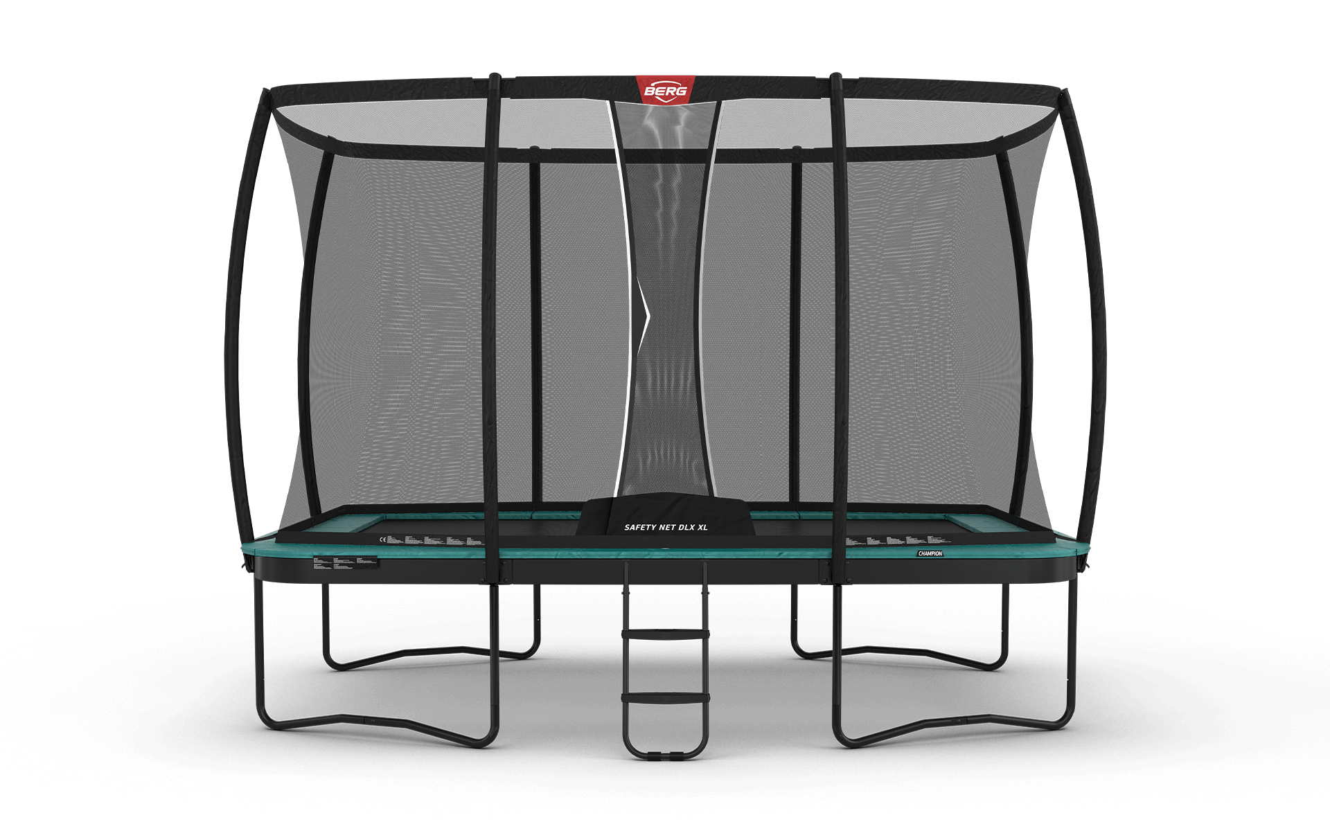 BERG Ultim Champion Regular 410 Vihreä + Safety Net DLX XL - Trampoliini Suorakulmainen - 410 x 250 cm