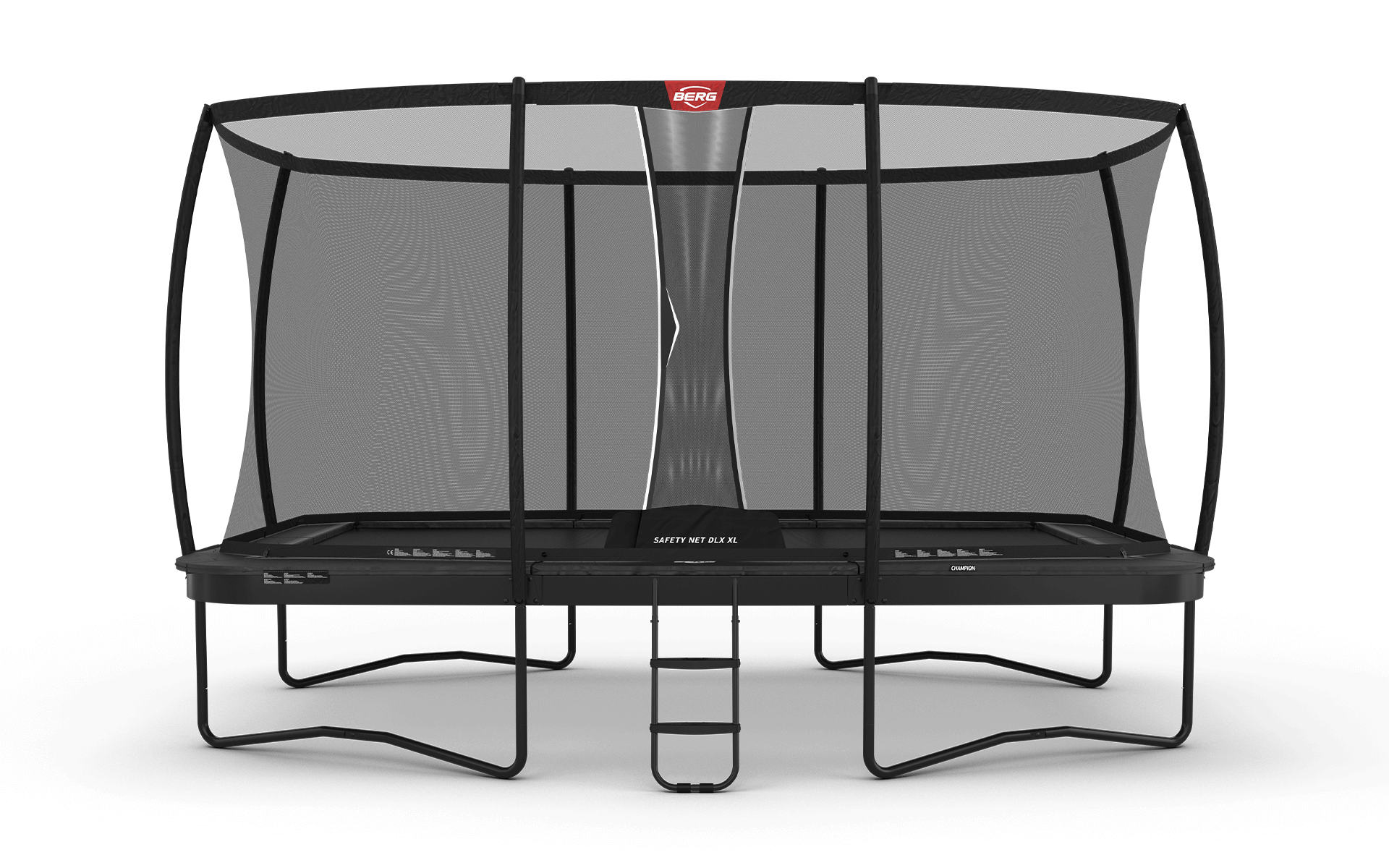 BERG Ultim Champion Regular 500 Harmaa + Safety Net DLX XL - Trampoliini Suorakulmainen - 500 x 300 cm