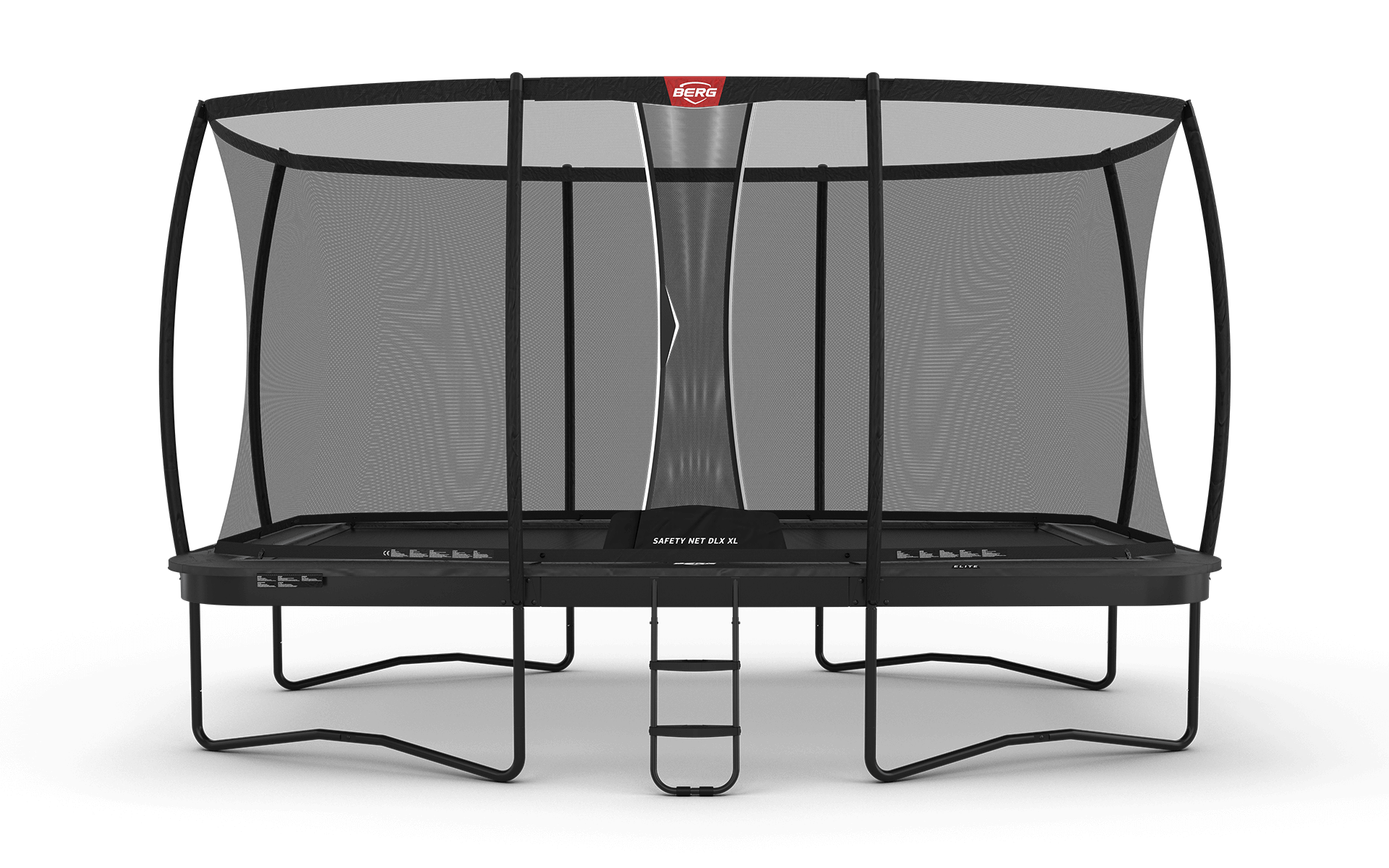 BERG Ultim Elite Regular 500 Harmaa + Safety Net DLX XL - Trampoliini Suorakulmainen - 500 x 300 cm
