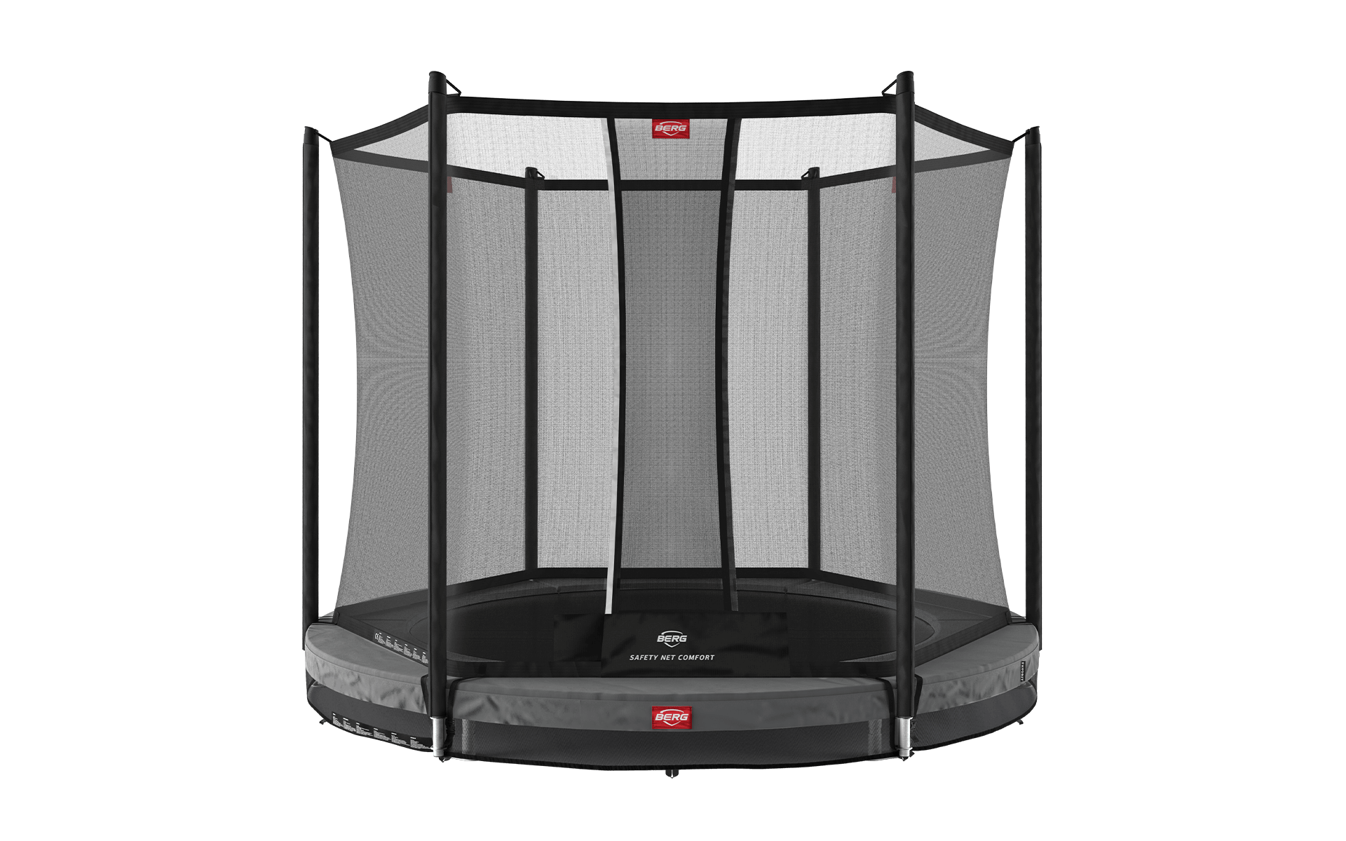 BERG Favorit InGround 200 Harmaa + Safety Net Comfort - Trampoliini Pyöreä - 200 cm