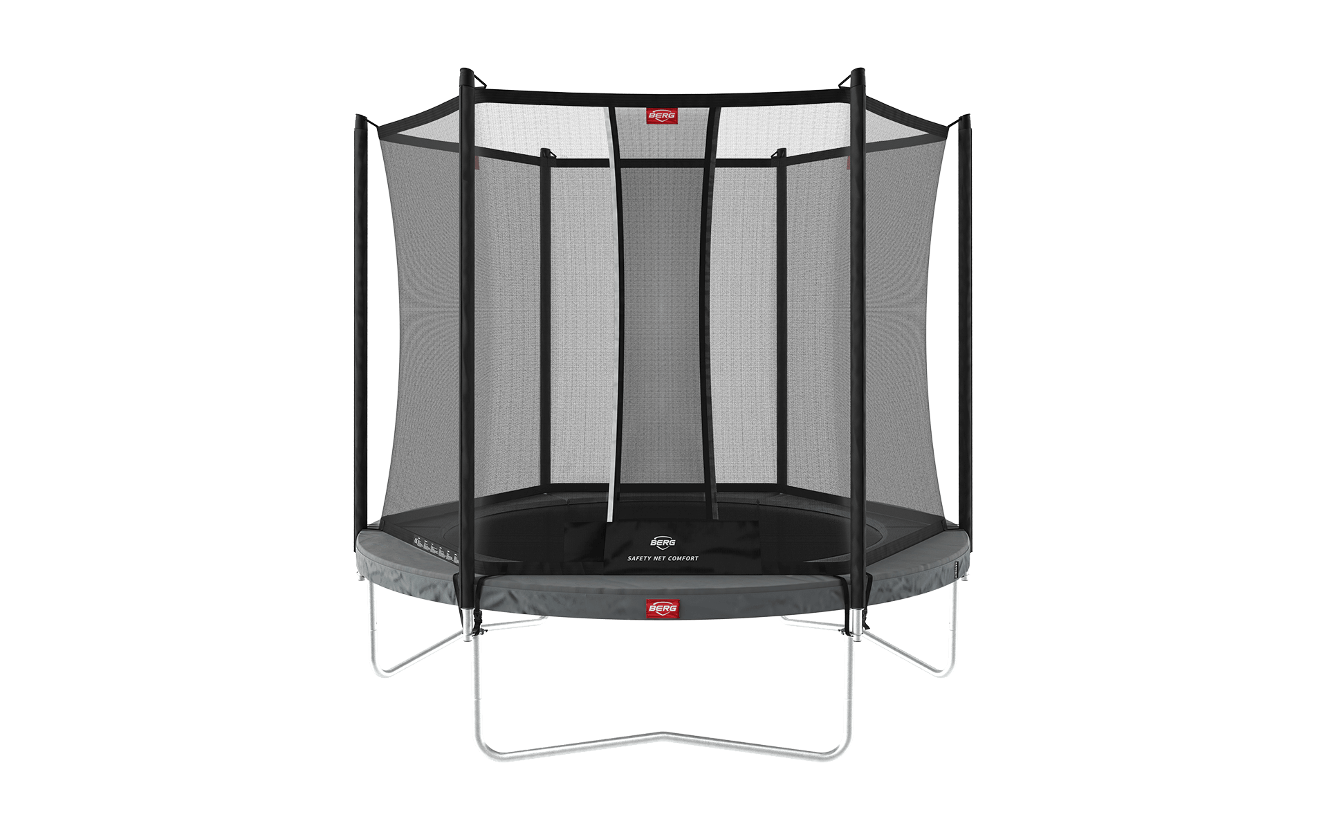 BERG Favorit Regular 200 Harmaa + Safety Net Comfort - Trampoliini Pyöreä - 200 cm