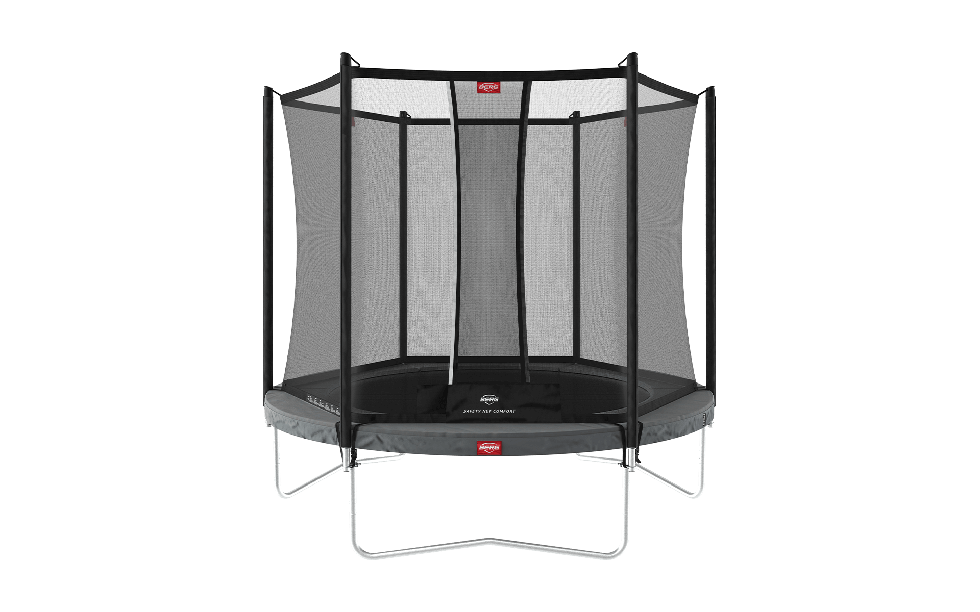 BERG Favorit Regular 270 Harmaa + Safety Net Comfort - Trampoliini Pyöreä - 270 cm