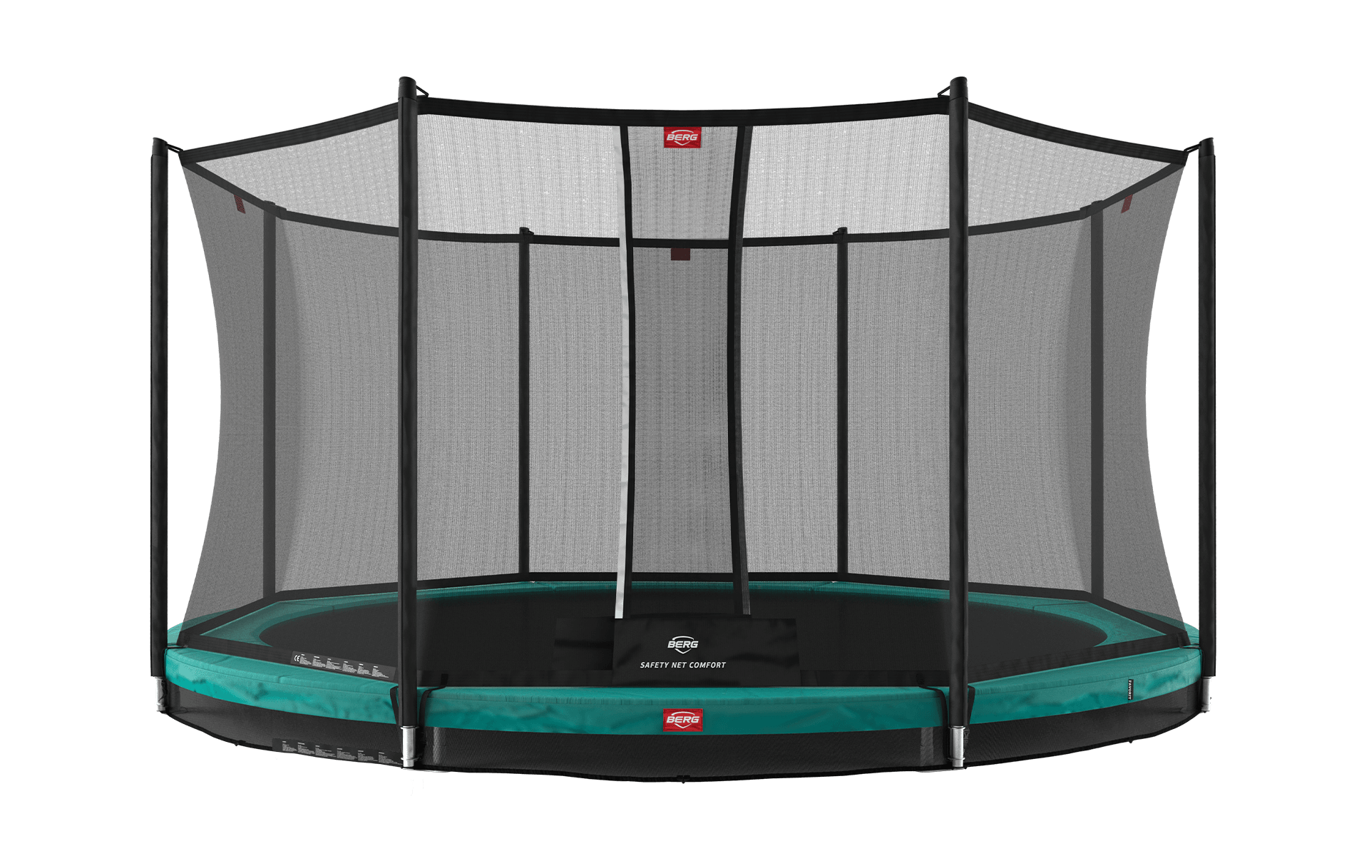 BERG Favorit InGround 380 Vihreä + Safety Net Comfort - Trampoliini Pyöreä - 380 cm