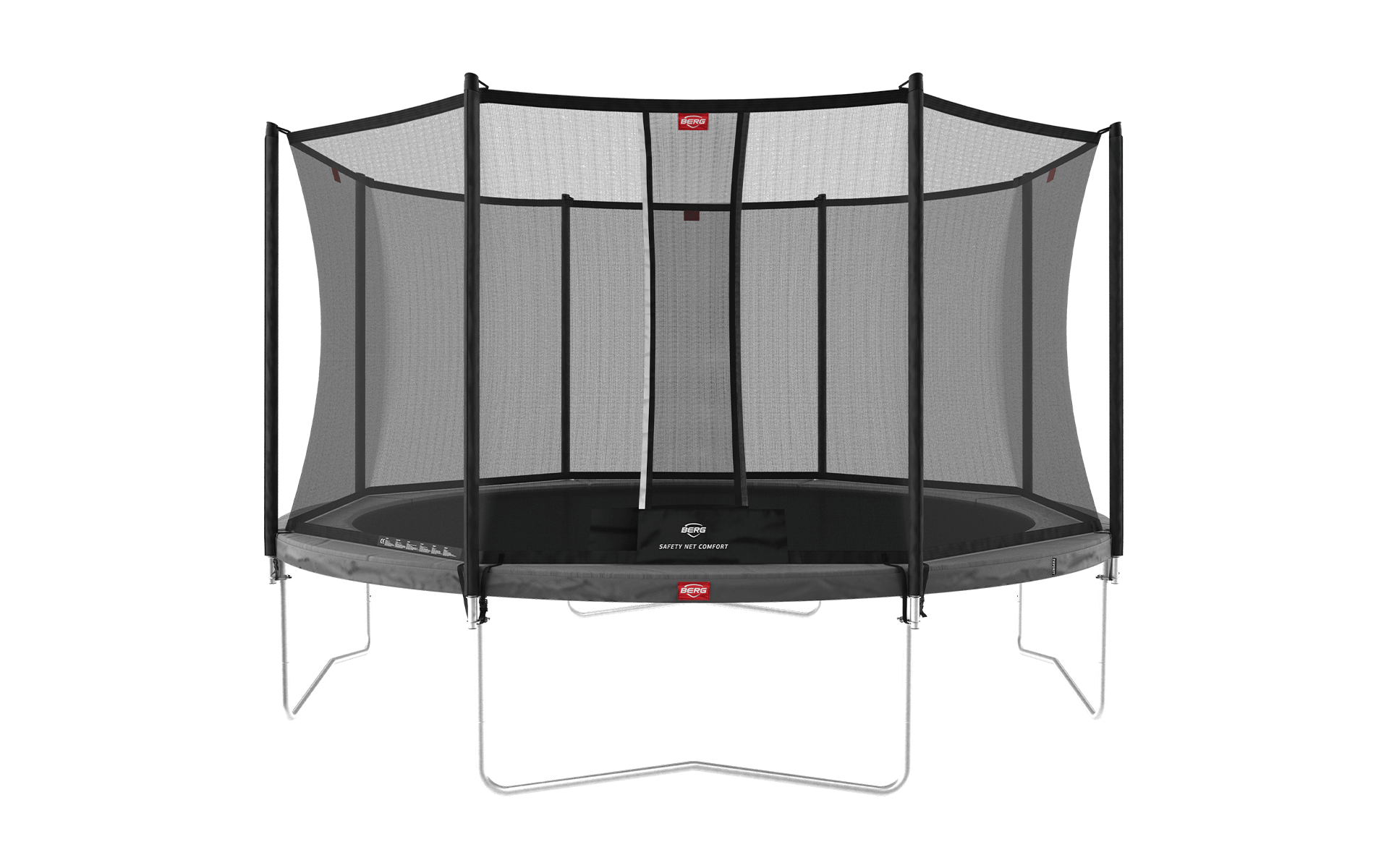 BERG Favorit Regular 380 Harmaa + Safety Net Comfort - Trampoliini Pyöreä - 380 cm