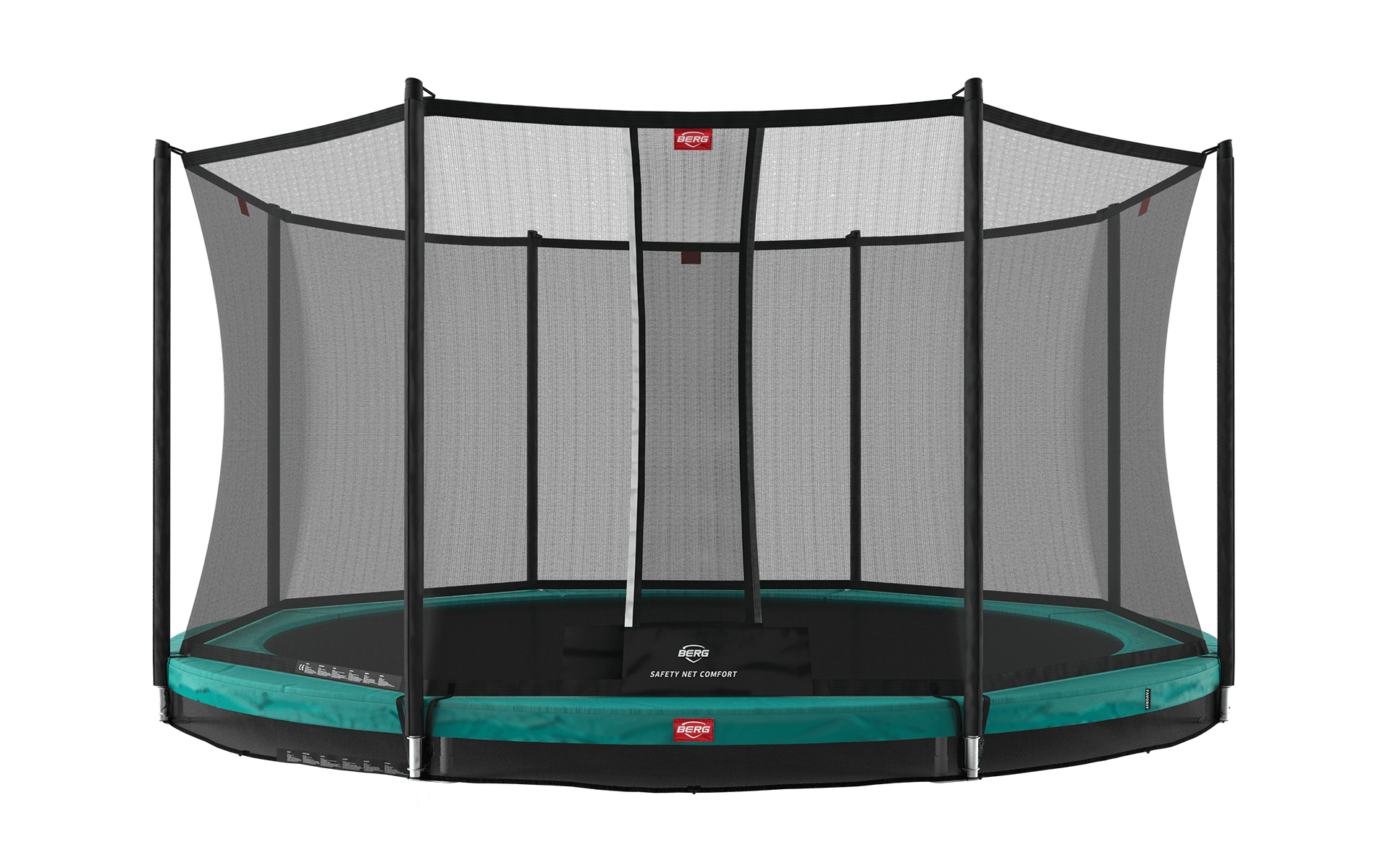 BERG Favorit InGround 430 Vihreä + Safety Net Comfort - Trampoliini Pyöreä - 430 cm