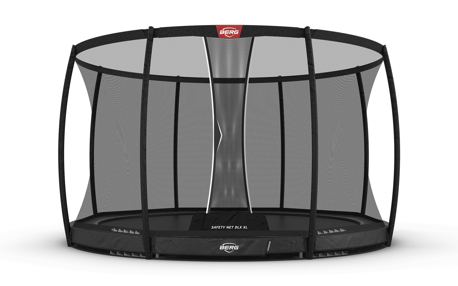 BERG Champion InGround 430 Harmaa + Safety Net DLX XL - Trampoliini Pyöreä - 430 cm