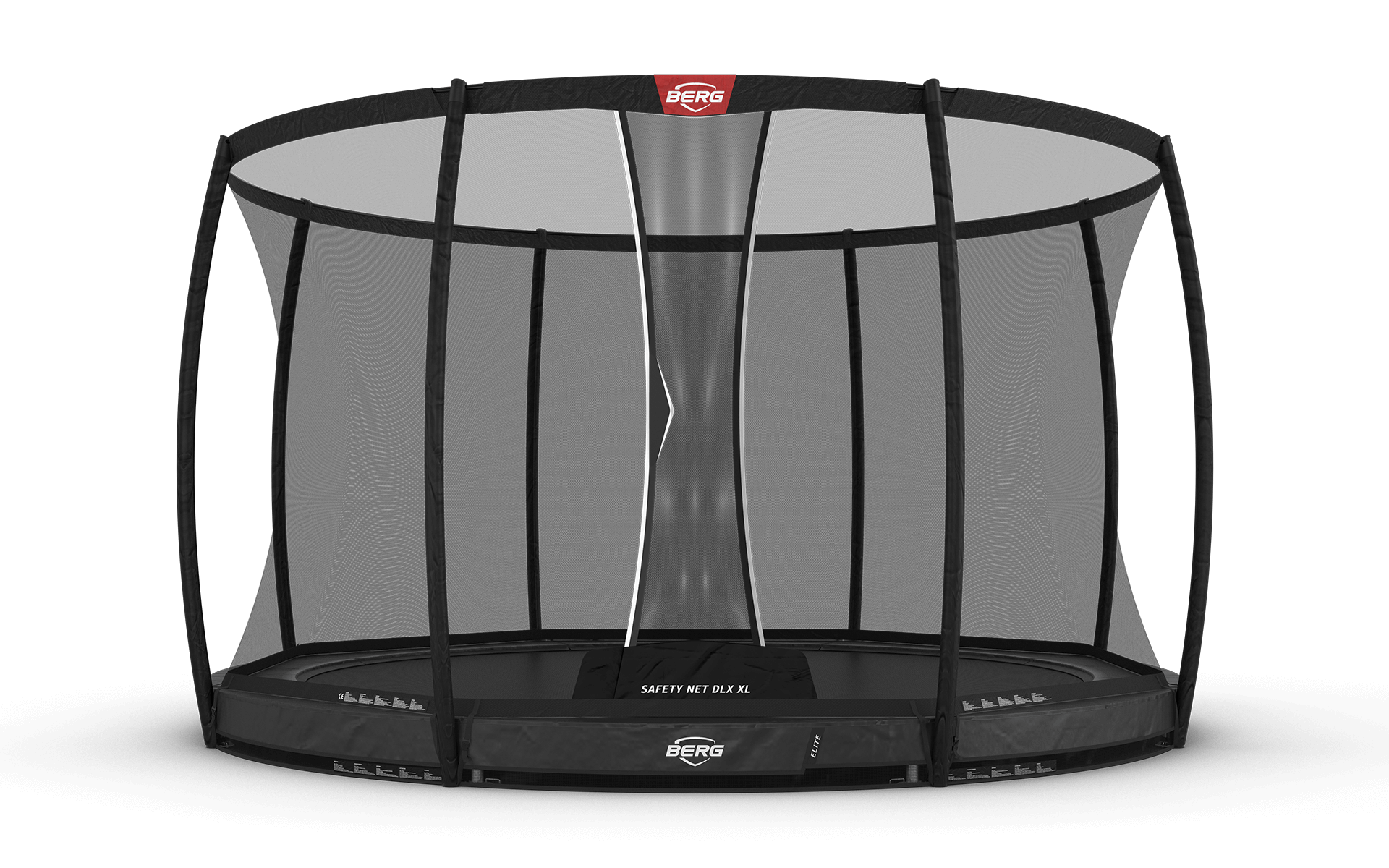 BERG Elite InGround 430 Harmaa + Safety Net DLX XL - Trampoliini Pyöreä - 430 cm