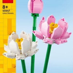 LEGO® 40647 Creator Lotus Flowers, Rakennussarja 8-vuotiaille ja sitä vanhemmille tytöille ja pojille, 3 tekokukkaa