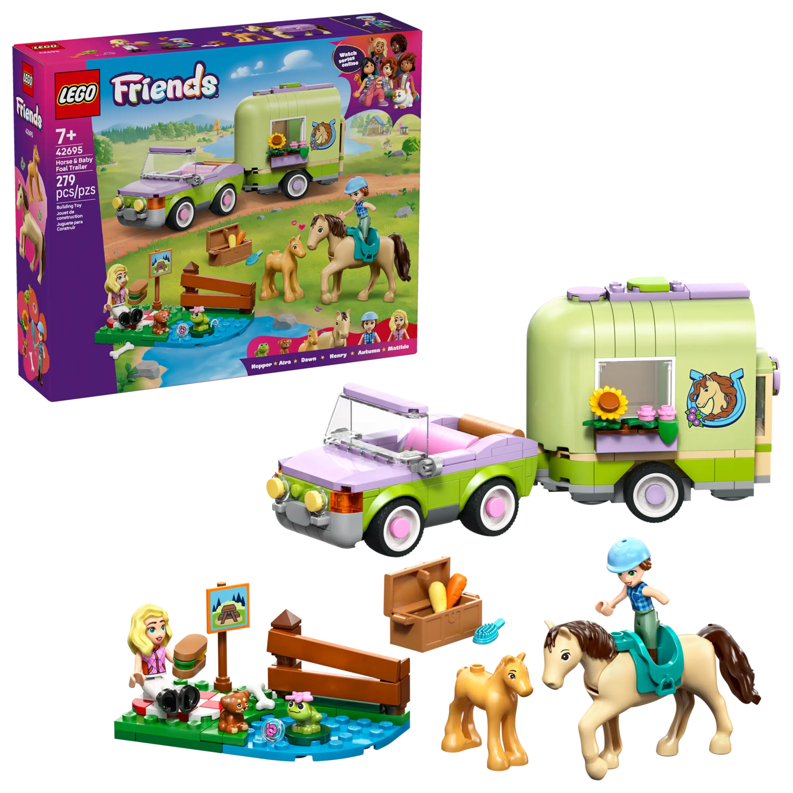 Lego Friends 42695 Hevosen ja Varsan Kuljetusvaunu