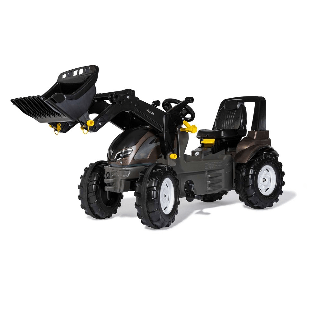 RollyFarmtrac Valtra Etukuormaaja Rolly Toys Junior traktori peräkärryllä