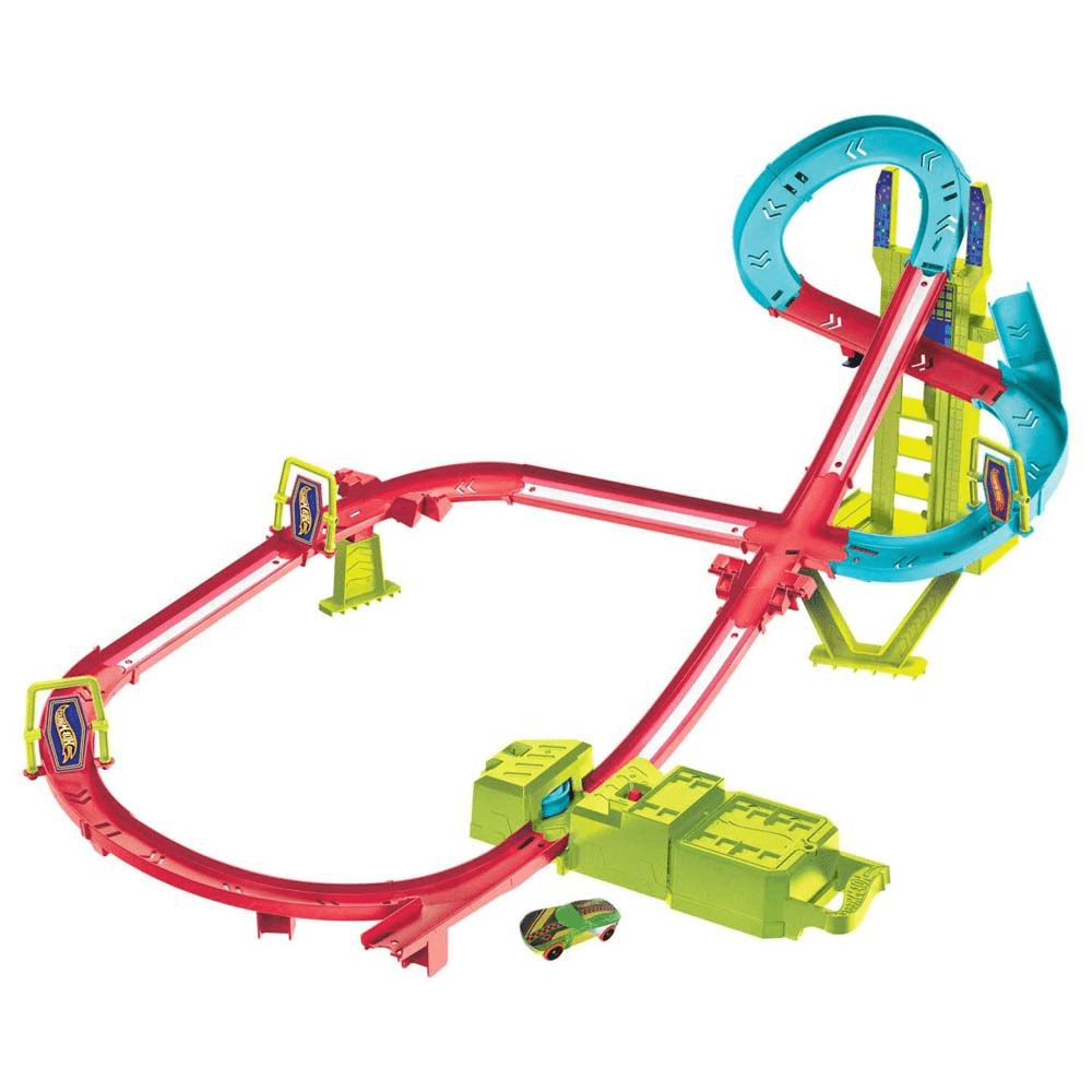 Hot Wheels Neon Speeders Pilvenpiirtäjä Hot Wheels Rata Autosetti HPC07