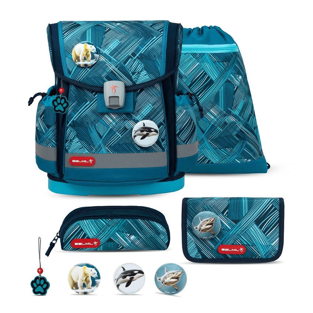 Ice Blue Koulureppu, 5-osainen Belmil Classy Plus koululaukku 866242