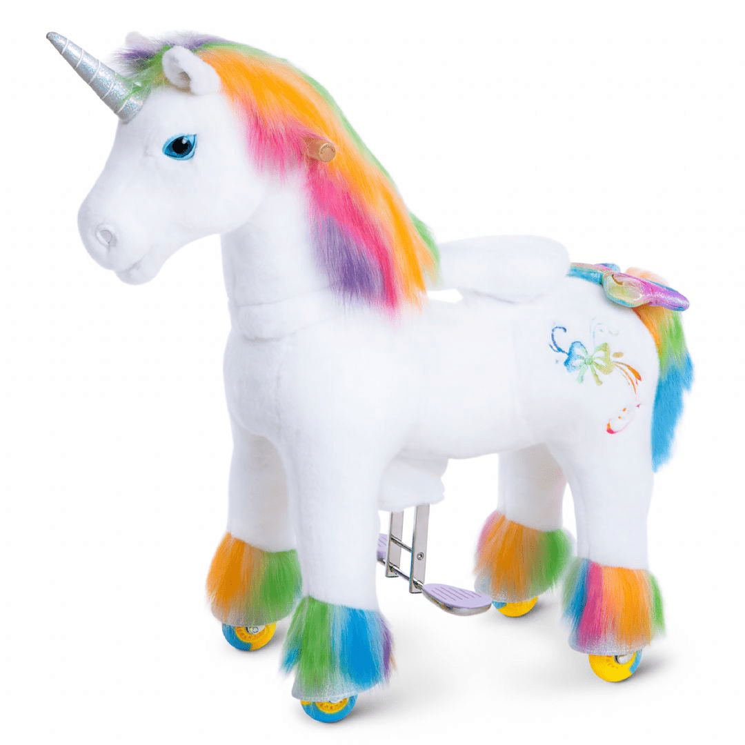 Ride-on Rainbow yksisarvinen PonyCycle Premium -keppihevonen X42