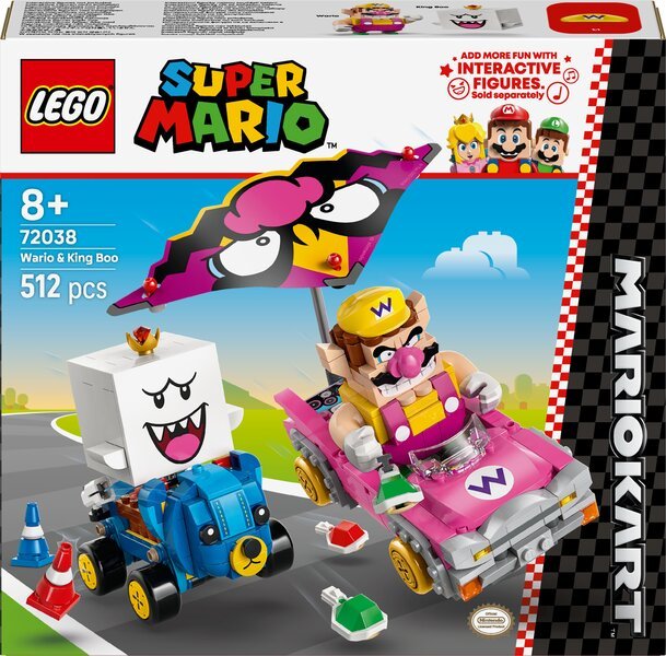 LEGO Super Mario 72038 Mario Kart– Wario ja Kuningas Boo - Rakennusleikki yli 8-vuotiaille
