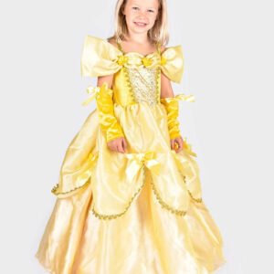 Den Goda Fen "Belle" Keltainen Prinsessamekko 4-6v 110-116cm