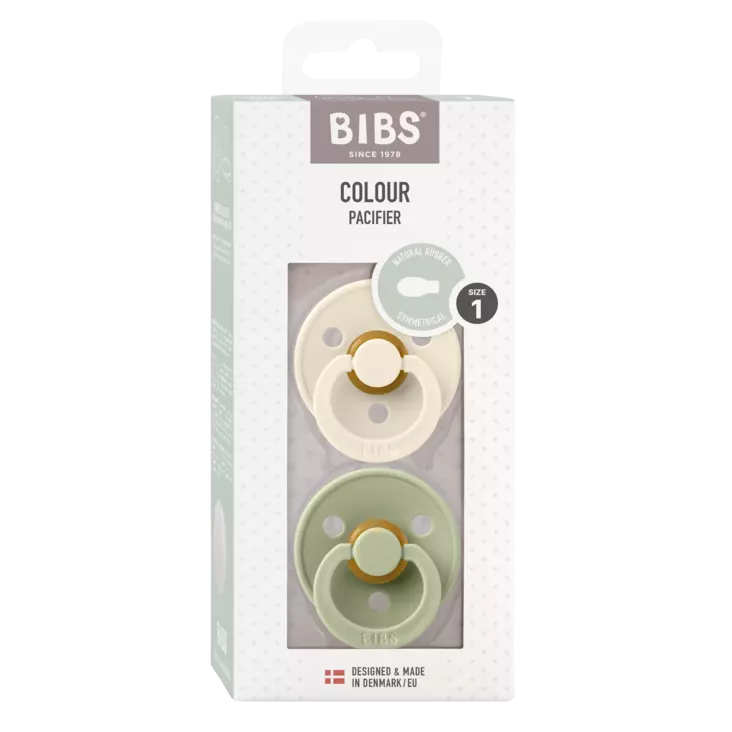 BIBS Colour Tutti 2kpl Koko 1 Ivory/Sage Symmetrinen