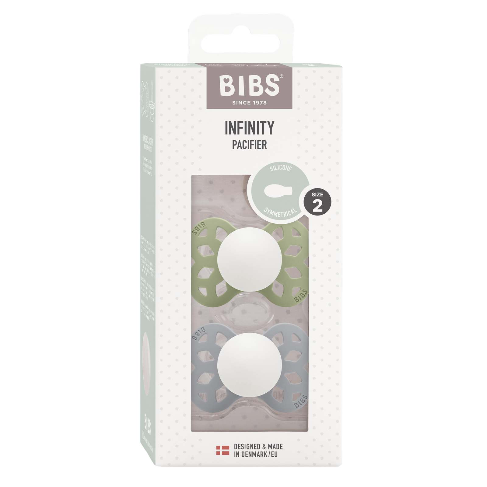 BIBS Infinity Tutti 2kpl Koko 2 Sage GLOW/Cloud GLOW