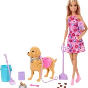 Barbie "Malibu" Walk & Potty Pup Barbie Nukke ja Koira Leikkisetti