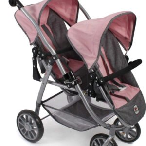 Bayer Chic Nukenvaunut 2000 Kaksostenrattaat Pinkki/Harmaa (Nukelle)