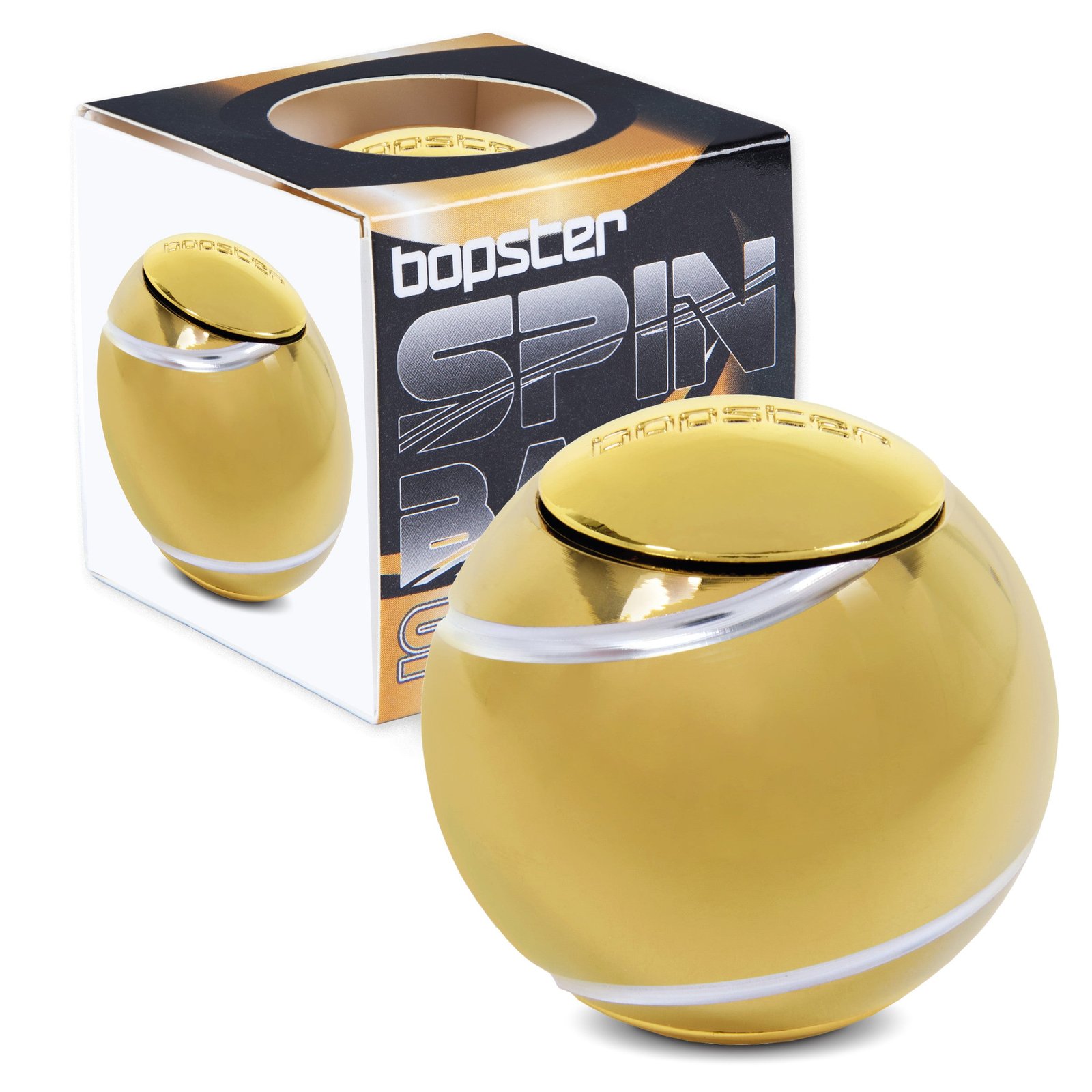 Bopster Spin Ball Metallic Fidget Metallipallo - Kultainen/Keltainen