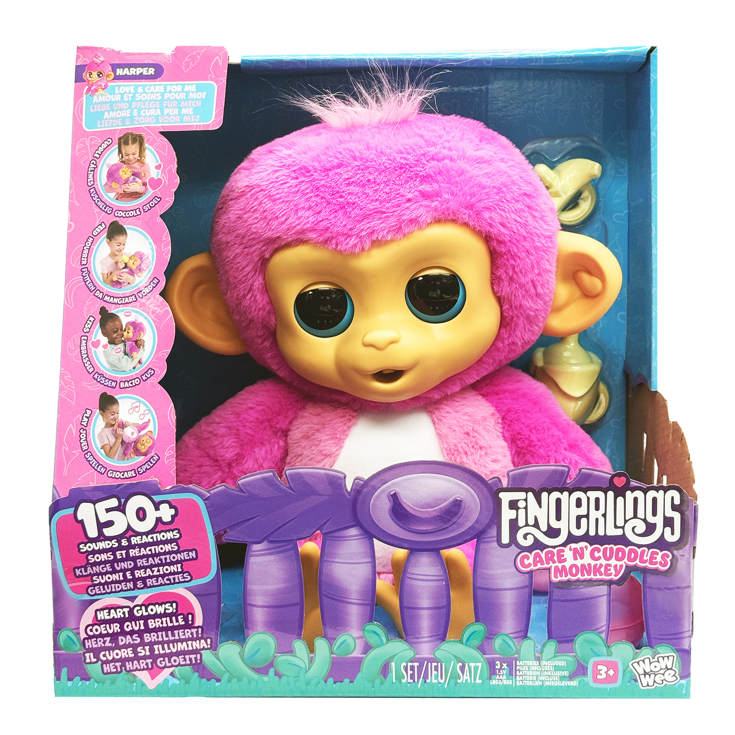 Fingerlings Care And Cuddles Monkey Pink Interaktiivinen Apina